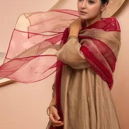 Moda Rapido Women Printed Regular Sequinned Kurta with Palazzos & Dupatta image 4