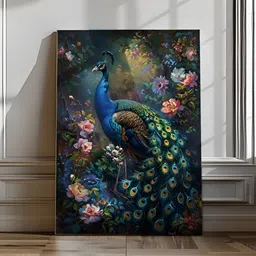 Eurotex Blue & Pink Canvas Birds and Animals Wall Paintings-image-5