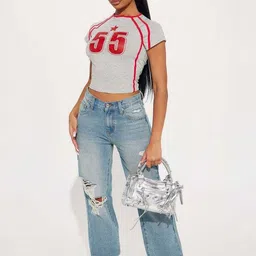 LULU & SKY Print Crop Top image 3