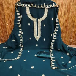 KALINI Embroidered Unstitched Dress Material image 2