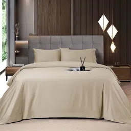 MUSH Beige 400 TC Bamboo King Bedsheet with 2 Pillow Covers-image-78