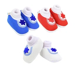 NESKA MODA Infants Girls Pack Of 3 Cotton Booties-picture-20
