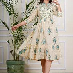 MILAAV Floral Print Ruffled Fit & Flare Midi Dress-picture-26