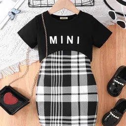 INCLUD Girls Checked Bodycon Dress-picture-20