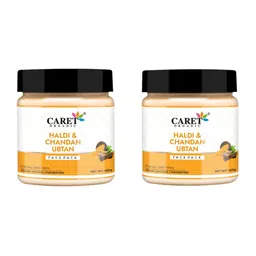 CARET ORGANIC Set of 2 Haldi & Chandan Ubtan Face Pack - 100 g Each image 1