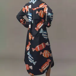 R.Code by The Roadster Life Co. Women Shirt Collar Conversational Print Shirt Midi Dress image 2