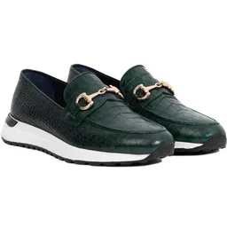 ITALIAN SHOES CO Green Leather Casual Shoes-picture-26