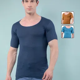 RKG Men Pack Of 3 Cotton Round Neck Basic Vests-image-95