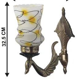 1ST TIME Yellow & Multicoloured Textured Metal Traditional Abstract Shaped Shaped Wall Lamp image 3