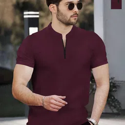 TRIPR Men Pack Of 2 Regular Fit Mandarin Collar T-shirt-picture-22