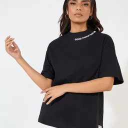 Styli Women Typography Printed Oversized Cotton T-shirt-image-97