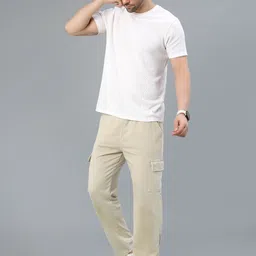 LIMEROAD Men Cotton Mid Rise Track Pants image 3