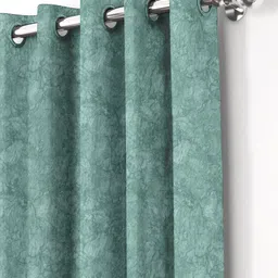 HOMEBREW FURNISHINGS Grey Melange & Green 2 Pieces Abstract Printed Door Curtains image 5