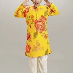 Bittu By Bhama Boys Floral Printed Kurta with Pyjama-picture-43