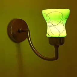 SOMIL Green & Black Printed Glass Cylinder Shaped Wall Lamp-image-5