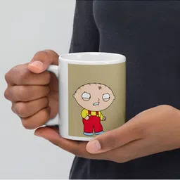 Mr UVD White Cartoon Characters Printed Matte Ceramic Mug-350ml image 3