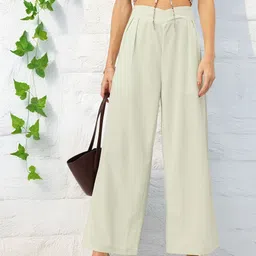 DressBerry Women Elegant Essence Stylised Waist High-Rise Pleated Trousers-picture-31