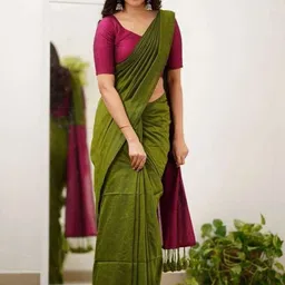 ZIKARAA Woven Design Zari Silk Cotton Saree-picture-34