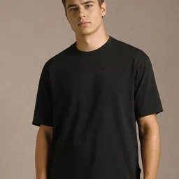 Louis Philippe Jeans Men Solid Round Neck Pure Cotton T-shirt image 1