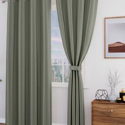 Myntra Elegant Homes Grey Set of 2 Black Out Door Curtain image 3