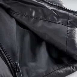 Babyhug Full Sleeves Quilted Hooded Jacket - Black image 5