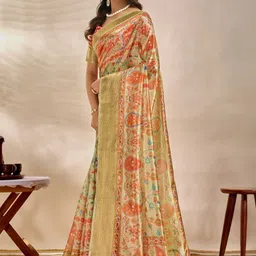 Tekson Women Ethnic Motifs Printed Mysore Silk Saree With Stitched Blouse image 5