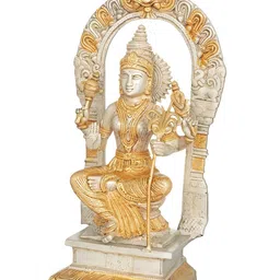 Exotic India Silver-Toned & Gold Toned Tripura Sundari Brass Idol Showpiece-image-93