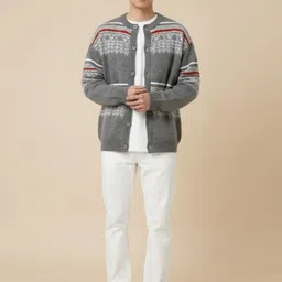 Mast & Harbour Men Fair Isle Printed Cardigan-picture-14