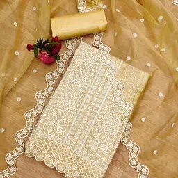 LeeliPeeri Designer Floral Embroidered Modal Chanderi Unstitched Dress Material-picture-38