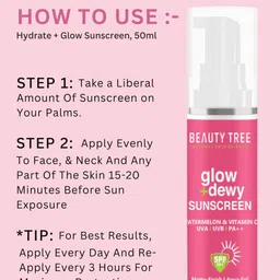 Beauty Tree Watermelon Glow + Dewy Sunscreen Gel With SPF 50 ++++ - 50 ml image 2