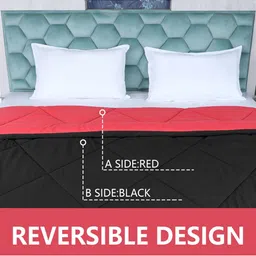 AJISH Red & Black AC Room 210 GSM Double Bed Comforter image 5