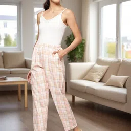 Kryptic Pack Of 2 Checked Pure Cotton Mid-Rise Lounge Pants image 5
