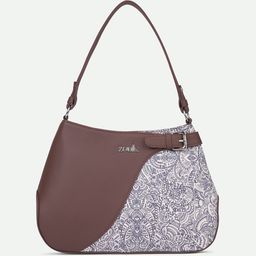 ZOUK Floral Printed Leather Structured Handheld Bag-picture-8