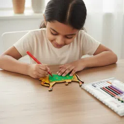 erhindia Wooden Cow Animal Cutouts for Kids Crafts DIY Painting Kit for Art Craft image 4