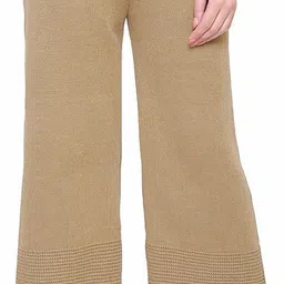 tnq Women Regular Fit Beige Wool Trousers-picture-22