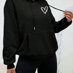 silvanus Women Solid Hooded Neck Black Sweater-picture-21