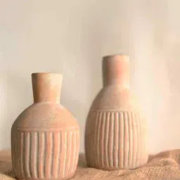 artecasa Old World Bloom Ceramic Vase Set (Set of 2, Beige)-picture-33