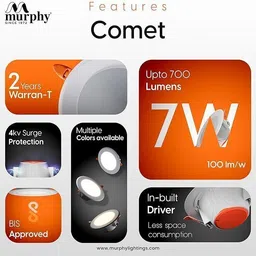 murphy LED 7W COMET Concealed box down light (Cool White , Pack of 15) Recessed Ceiling Lamp image 3