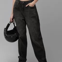 The Roadster Life Co. Women Slouchy Fit High-Rise Light Fade Cotton Jeans-image-31