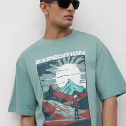 roadster The Roaster Life Co. Printed Drop-Shoulder Sleeves Pure Cotton Relaxed T-shirt-picture-39