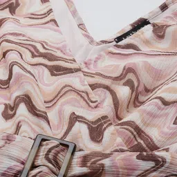 Antheaa Pink & Brown Chiffon A-Line Dress image 2