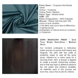 Ikiriya Black Textured Wooden Dark Mahagony Finish Coffee Table with Stool and Cushions image 5