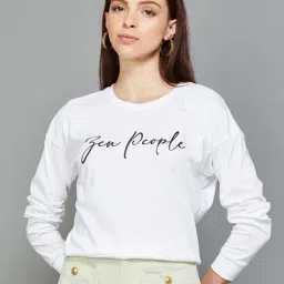 Ginger by Lifestyle White Cotton Printed Sweatshirt-picture-41