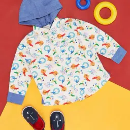 Pantaloons Baby White & Blue Cotton Printed Full Sleeves Shirt-picture-19