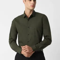 Allen Solly Olive Slim Fit Shirt-image-72