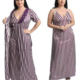 Embrave Women Embroidered Maxi Nightdress-picture-12