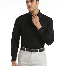 Blackberrys Slim Fit Textured Spread Collar Cotton Shirt-picture-2