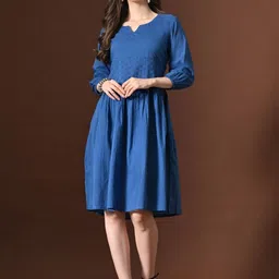 Myshka Embroidered Fit & Flare Dress-image-25