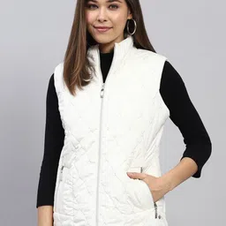 Monte Carlo Women Mock Collar Solid Casual Quilted Jacket-picture-29