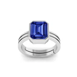 RRVGEM 8.50 Ratti Blue Silver Plated Sapphire Ring-picture-24